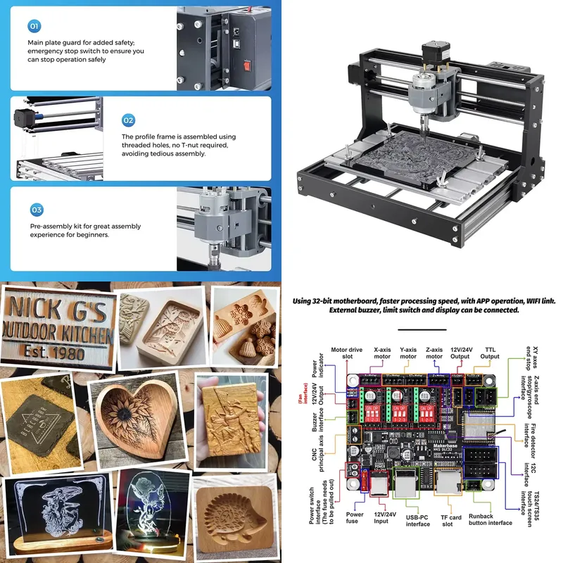 Mini Laser Engraver Cnc Router - 3018 Mini CNC-Fräsmaschine für Aluminiumprofile, Holz,