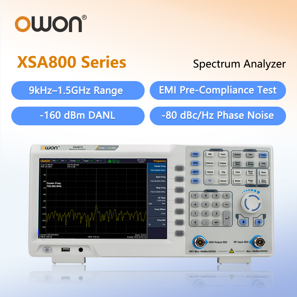 Signal Generator Spectrum Analyzer - OWON Spektrumanalysator mit Tracking-Generator XSA815TG 9kHz-1,5GHz