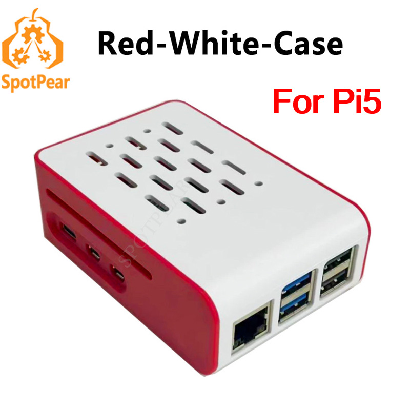 Raspberry Pi 5 8Gb Kit - Raspberry Pi 5, rot-weißes Kühlgehäuse für