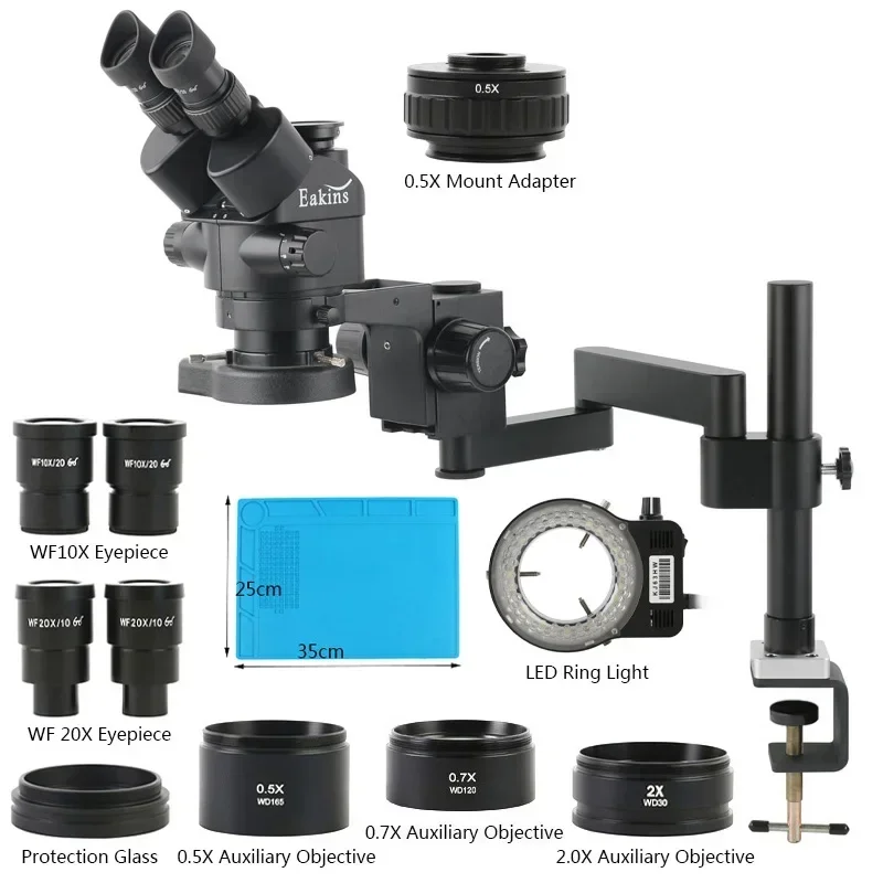 Eakins 3,5X-180X Simulfokales  – Stereo Trinocular Microscope Pcb Bewertung und Preis
