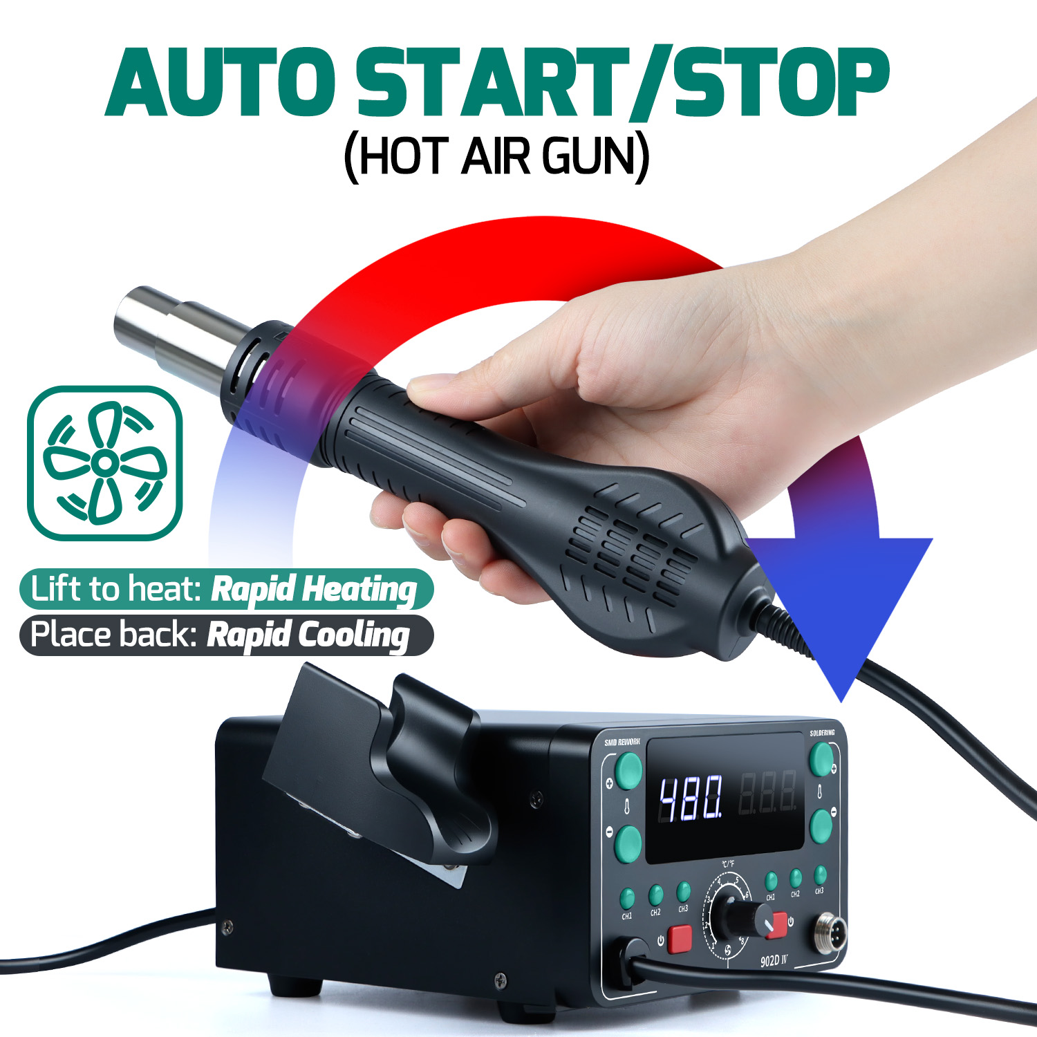 902D-IV 775W T12 Lötstation He – Hot Air Rework Station T12 Bewertung und Preis