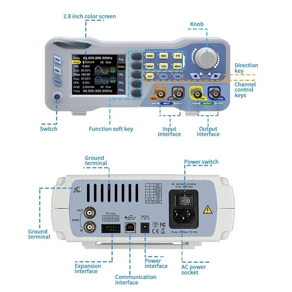JDS8060 8080 Zweikanal-Funktio – Function Arbitrary Waveform Generator Bewertung und Preis